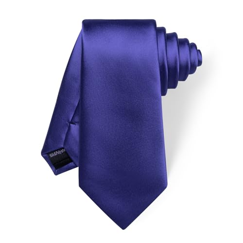 Image of YourTies Skinny Ties for Men Satin 2.4 inch Slim Necktie with Pocket Square Tie Clip Set Solid Color Wedding Party Business