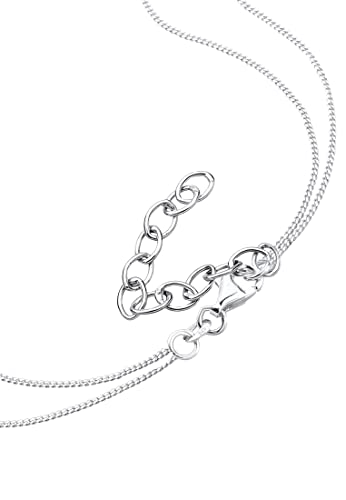 Elli Halskette Damen Plättchen Anhänger 2-lagig 925 Sterling Silbe – Ansicht 5