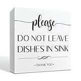 Kitchen Decor, Please Do Not Leave Dishes in Sink Sign, Kitchen Rules Signs, Reminder Signs Decor for Home, Hostel Decors, Airbnb Decors, Airbnb Essentials for Hosts