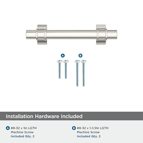 Image of Amerock BP36600PN | Davenport 3 inch (76mm) Center-to-Center Polished Nickel Cabinet Pull | Kitchen Cabinet Hardware | Furniture Hardware | Drawer Handle