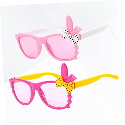 Garneck 2pcs Easter Boys and Girls Sunglasses Ears and Bowknot Design Fun Party Eyewear for Boys and Girls for Outdoor Activities and Dress-up Events4