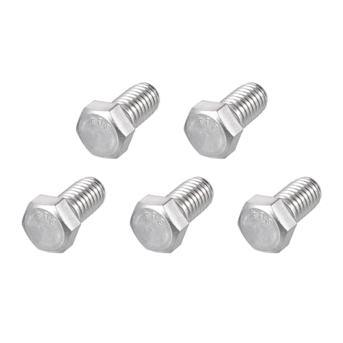 Image of METALLIXITY Hex Head Bolts (7 /16-14 x 3 inch) 5Pcs, 304 Stainless Steel 18-8, Fully Threaded, External Hex Drive, Plain Finish, Hex Head Screw Bolt, Silver