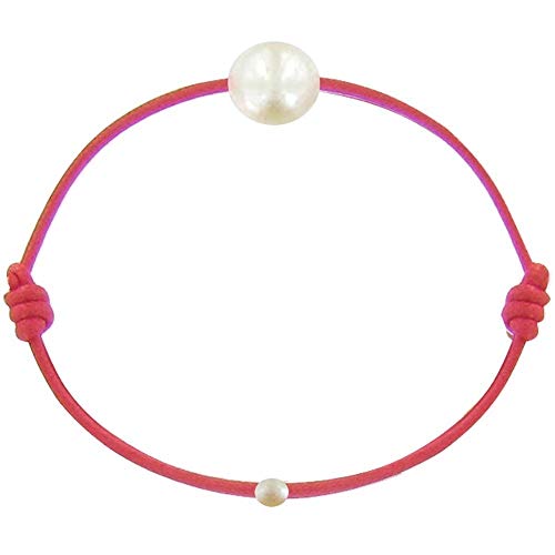 LES POULETTES BIJOUX - Bracelet La Perle de Culture Blanche des Poulettes - Classics - Rouge