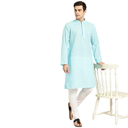 Image of SOJANYA Men's Pure Cotton Regular Fit (Since 1958 Embroidered ONLY Kurta)