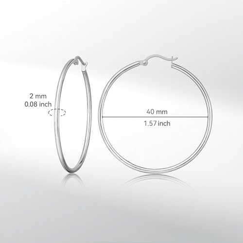 Limerencia Large Titanium Hoop Earrings for Women Hypoallergenic Thin Round Earrings F136 Implant Grade Titanium Hoops for Sensitive Ears3