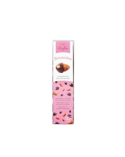 Dolfin Almendras de Chocolate con Leche - Bolas Deliciosas con Almendras Tostadas y una Cremosa Cobertura de Chocolate - Confitería Premium, Dulces Gourmet, Regalos - Hecho en Bélgica, 100g