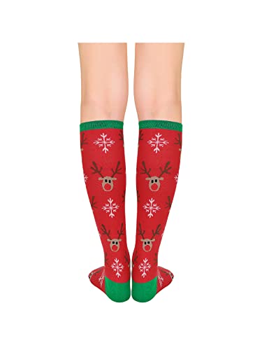 Image of Century Star Knee High Socks Long Tube Striped Socks for Women | Soft, Skin-Friendly, One Size Fits Most Knee High Socks Ideal For Casual Halloween Christmas