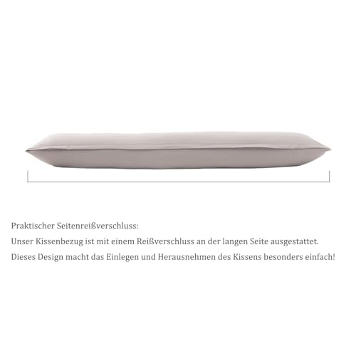 Nesture Seitenschläferkissen Bezug 40 x 145 2er Set, Beige – Ansicht 5