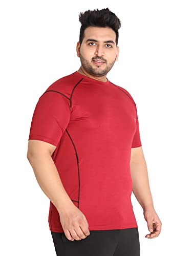 Image of CHKOKKO Men's Polyester Regular Fit Solid Sports T-Shirt