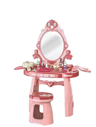 LUCHILA Make Up Dressing Table Glamour & Beauty Set with Mirror, Stool, Hair Dryer, Lipstick, Necklace & Accessories with Play Mp3 Music Best Girls Gifts (B0CWY6NY59) Amazon Price History, Amazon Price Tracker