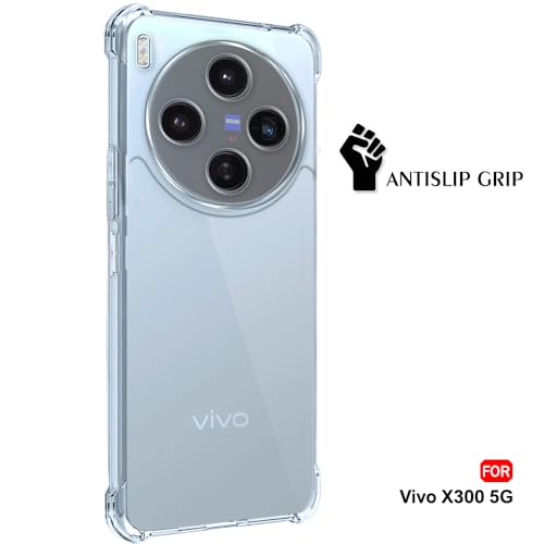 Image of TheGiftKart Crystal Clear Back Cover Case for Vivo X300 5G | Shockproof Soft TPU Case | Cushioned Edges for Ultimate Protection Back Cover Case for Vivo X300 5G (TPU, Transparent)