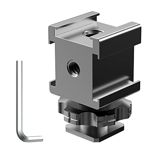 Nuobake Camera 3-Side Hot Shoe Mount Adapter 360 Degree Swivel Triple Cold Shoe Bracket For Monitor Microphone Led Video Light Compatible With Sony Canon Nikon Dslr Compact Camera Vlog Film #TOP1