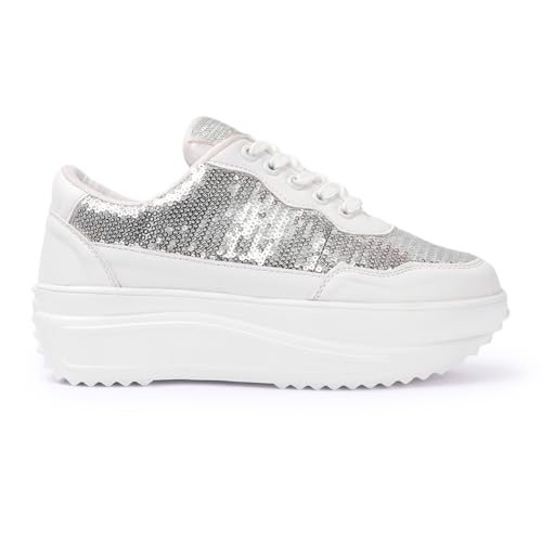 Image of Vendoz Women Casual High Heel Sneakers I Cushioned Insole I All Day Comfortable I Lightweight and Stylish Shoes for Girls CNV4026