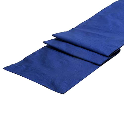 Image of E-EZRA Premium Raw Silk Table Runner for Centre Table / Coffee Table / 4 Seater / 6 Seater Dining Table (72 Inch, Royal Blue)