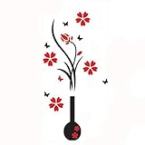 3D Wall Stickers, Ikevan DIY Vase Flower Tree Crystal Arcylic 3D Wall Stickers Decal Home Livingroom Decoration 80X40cm