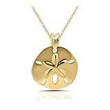 Hoops & Loops Flash Plated Gold Sterling Silver Beach Sand Dollar Necklace