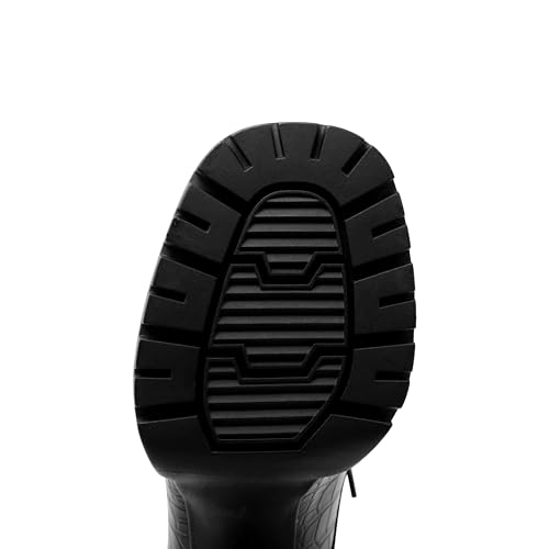 Women's Platform Pumps Round Toe Lace Up Oxford Shoes 15cm/6 inch Chunky Heel Ankle Booties4