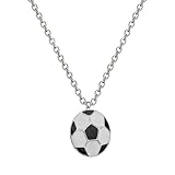 Sportybella Collar de fútbol con tarjeta de mensaje inspirador para jugadores y equipos, colgante de plata, joyería de fútbol, regalo de equipo, fin de temporada, graduación, accesorios de fútbol