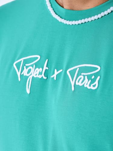 T-Shirt Broderie Relief Vert M Project X Paris Mode - 7