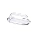 Omada Design Butterdose aus Durchsichtigen Acryl mit Hermetischer Kalotte. Butterdose 27 x 12 cm, ideal bei Niedrigen Temperaturen (Kühlschrank), Made in Italy, Linea Crystal, Weiße Farbe