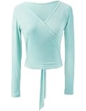 Women's Dance Top Wrap Cardigan Sweater for Ballet Green