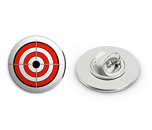 Bullseye Target Crosshairs RED Black White Round Metal 0.75