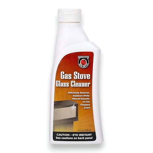 MEECO'S RED DEVIL 710 Gas Stove Glass Cleaner - Quickly & Easily Removes Stubborn White Mineral Deposits from Gas Fireplace or Stove Glass (8 fl oz) - Made in the USA