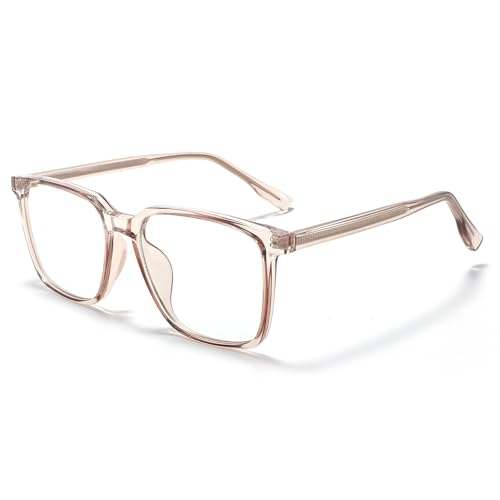Image of Oversized Square Blue Light Blocking Glasses for Women Men Anti Glare Reduce Eyestrain Computer Glasses