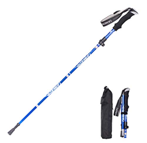 Bastones de trekking ligeros y plegables en azul para senderismo de montaña