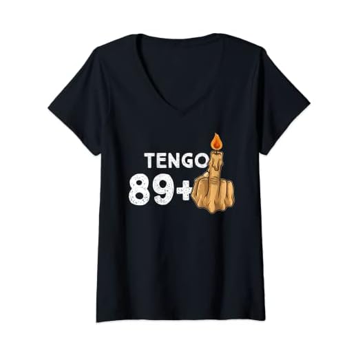 Mujer 89+1 Dedo Medio Vela De Cumpleaños Para El 90º Cumpleaños Camiseta Cuello V