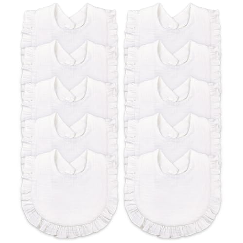 Image of DOSMINE Muslin Baby Bibs for Drooling and Teething Newborn Drool Bibs for Baby Girl Boy