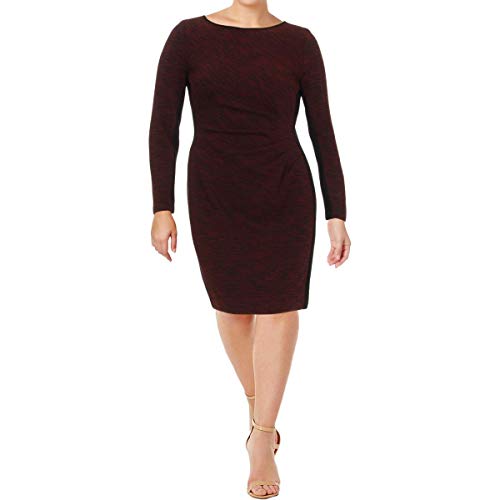 LAUREN RALPH LAUREN Womens Colorblock Long Sleeves Wear to Work Dress Red 16