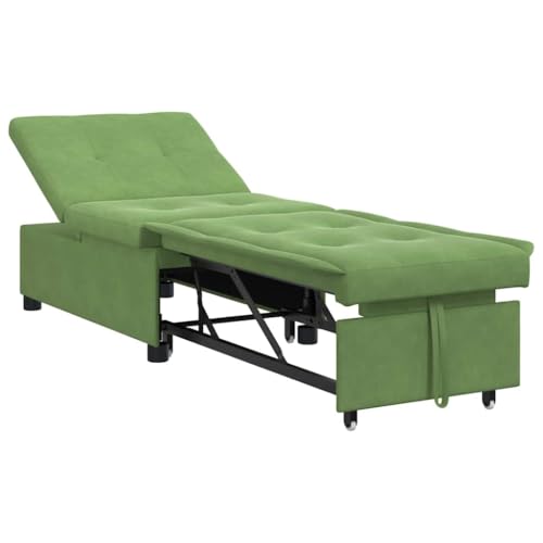 zylophax Sofá cama de terciopelo verde claro, 194 x 67 x 82 cm, moderno sofá cama con marco de madera contrachapada, sofá convertible para salón, 1 plaza, fácil de limpiar y ahorrar espacio