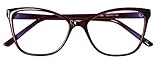 Fashion Eyelinks Blue Light Blocking Computer Gaming Glasses, Cateye Rx-able Optical Eyeglasses Frame, UV Protection - Red
