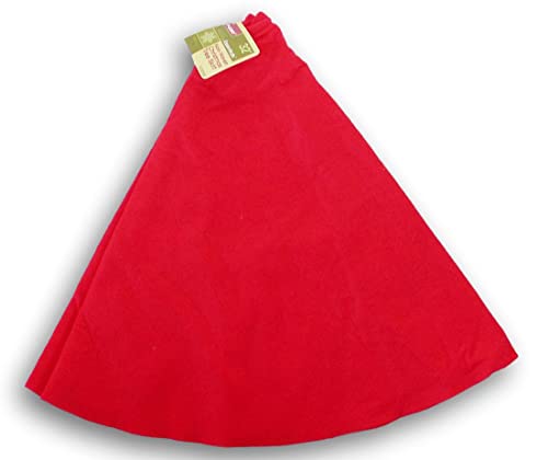 Solid Color Miniature Christmas Tree Skirt - 32 Inch (Red)
