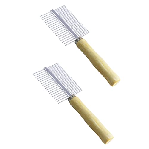 Toddmomy Simple Pet Comb Non-skid Pet Grooming Tool 2pcs Set for Cat Dog Lightweight