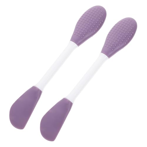 DEARMAMY 2 Piezas Lleno Belleza Aplicadores De De Barro Femenino Herramienta Para El Cuidado De La Piel Maquillaje De Doble Punta Silicona Púrpura Gel De Sílice
