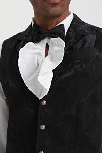Mens Suit Vest Paisley Floral Victorian Vests Steampunk Gothic Waistcoat & bow tie Pocket Square3