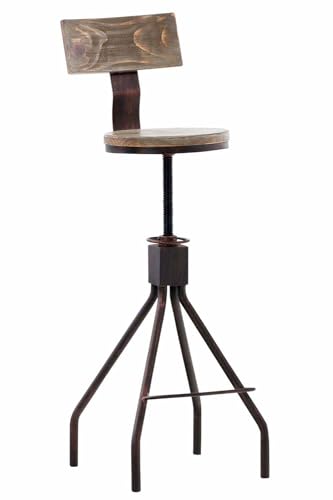 CLP Barhocker Durango im Industrial-Look I Höhenverstellbarer Thekenhocker...