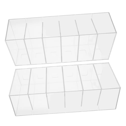 Cabilock 2Pcs Drink Packet Holder Storage Container Multi Compartment Organizer Box for Tea and Beverage Pouches and Transparent Design for Efficient Kitchen