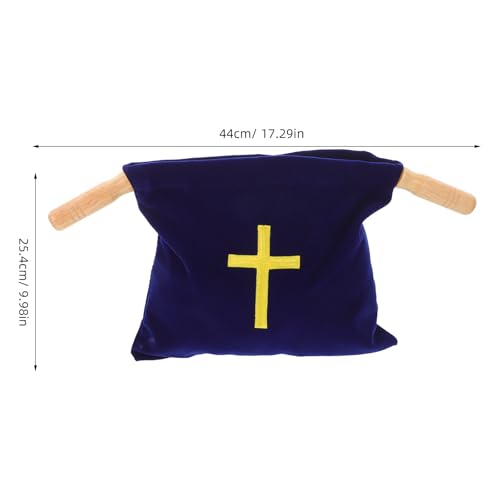 Pochette d'offrande chrétienne Healvian en velours et bois de qualité - 2