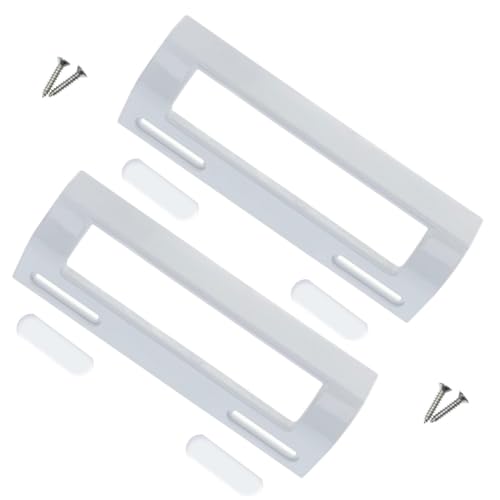 ALGOMAS® Pack de 2 Tiradores Universales para Frigorífico | Incluye 4 Tornillos y Embellecedores | Ajustable de 8,5 a 16 cm | Blanco