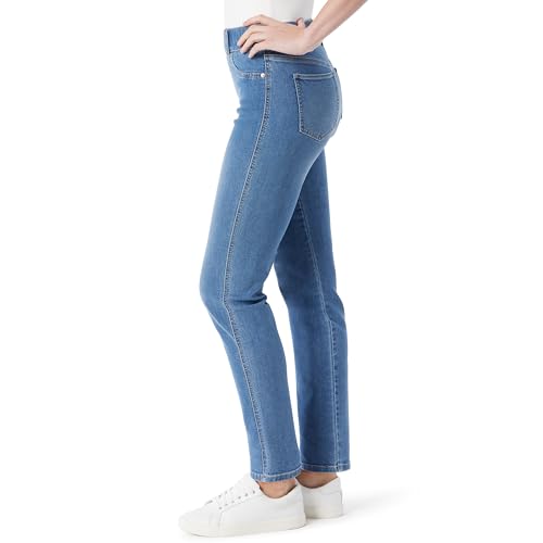 Image of Gloria Vanderbilt Womens Shape Effect Pull on High Rise Straight Leg Jean Standard