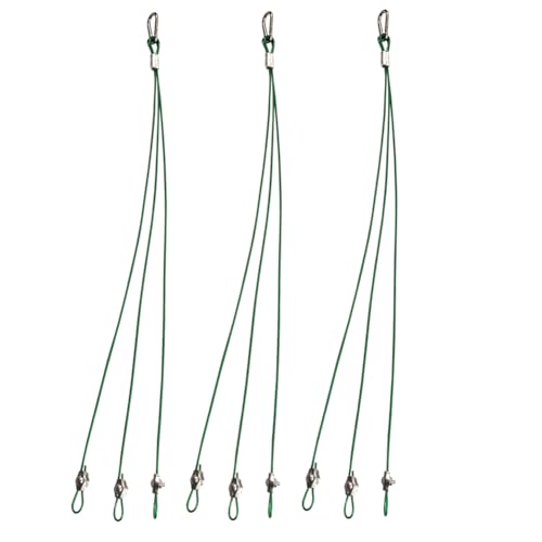 DGOL 3 Packs Green Coated 304 Stainless Steel Hanging Planters Wire, Adjustable Length from 10-23 inch, 3 Leads (Legs) Plant Hanger Hooks, Overall Bearing 88 lbs