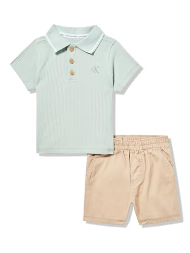 Image of Calvin Klein baby-boys 2pc Polo Short Set