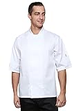  Veste de Chef Dill Unisexe à Manches Courtes Blanc 2XL