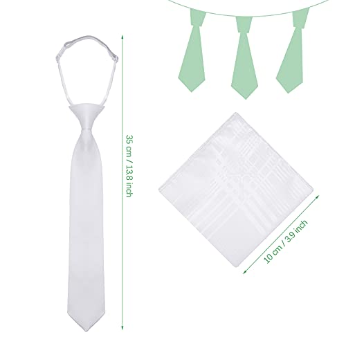 Geyoga 2 Pieces Boys Communion Tie and Hanky Set Include Tie and Folded Handkerchief with Cross Pattern for Baptism2
