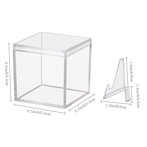 Image of 12 Pack Championship Ring Display Case Clear Acrylic Ring Case Display Box for Sports Baseball Softball Football Golf Single Ring Coin Holder Stand, 2.16 Inch
