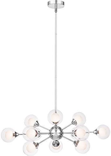 Quoizel Spellbound 12-Light Polished Chrome Chandelier for Dining Room, Luxury Crystal Glass Pendant Lights, Adjustable Height for Sloped Ceilings Room Light, Timeless Shine for Dining & Living Room