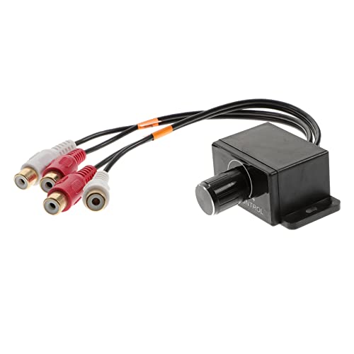 BRIGHTFUFU Bass Tuners for Car Amplifier Level Bass Audio Volume Control Remote Level Control Knob 2 Connectors